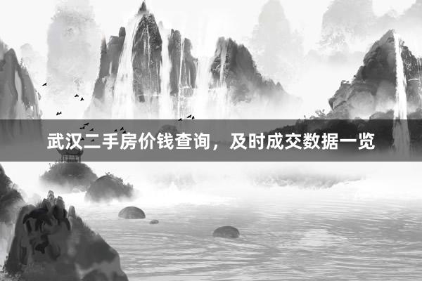 武汉二手房价钱查询，及时成交数据一览